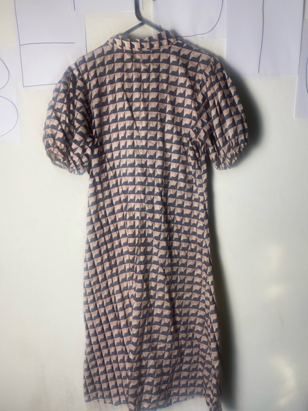 Who What Wear Black and Pink Geometric Midi Shirt Dress - Picture 7 of 8